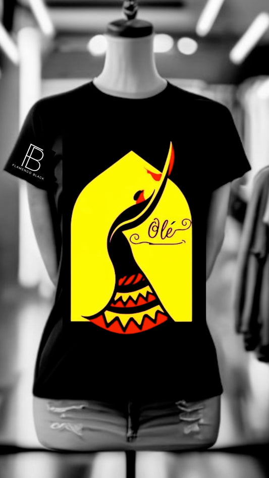 Flamenco Black-Olé-Afro Andalusian-Yellow/Red/Black (Short Sleeve)